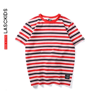 

LASCKIDS Stripe T-shirts Men Women Cotton Tshirt Striped Tee Shirt Aesthetic Classic Streetwear Casual Summer Lovers Tops KU737