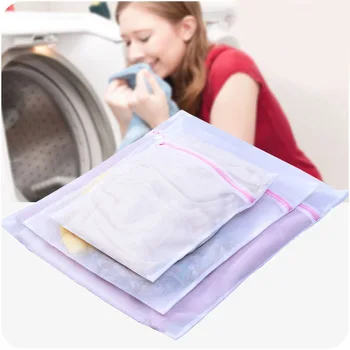 

Zippered Foldable Nylon Laundry Bag Bra Socks Underwear Clothes Washing Machine Protection Net Mesh Bags Mesh Laundry Bag