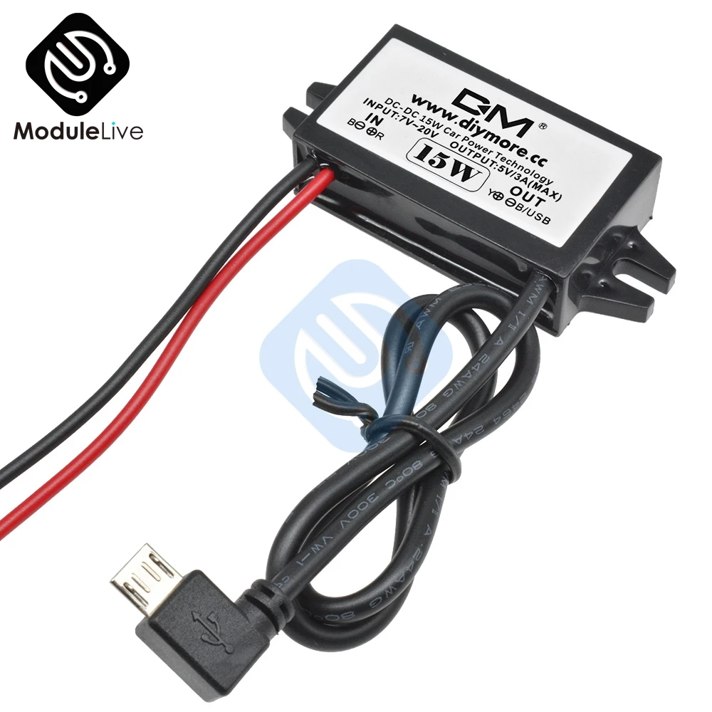 C Mini Micro Usb 12v 24v 36v 48v 5v 3a Car Charger Adapter Dc Step Power -  Inverters & Converters - Aliexpress