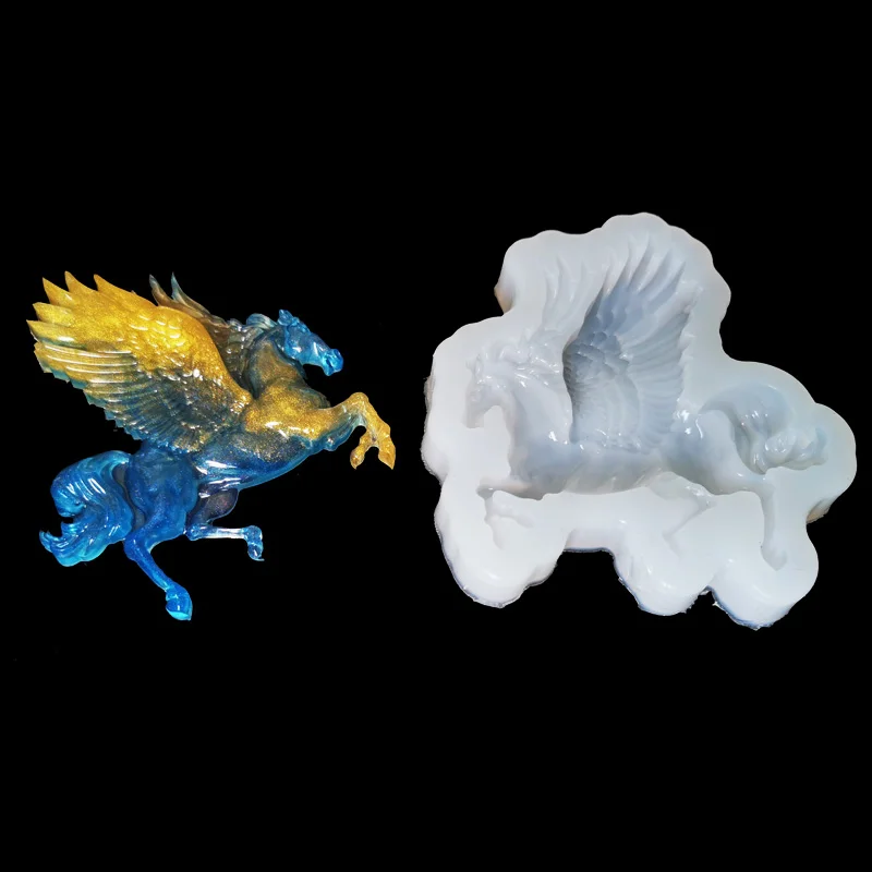 

Wing pegasus rainbow horse silica gel mold single pegasus mold DIY mold jewelry accessories jewelry tools