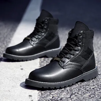 

Ankle Boots Leather Boots Motorcycle Classic England Style Male Work Safty Shoes BIG SIZE Casual Ankle Boots Dropshipping ##6
