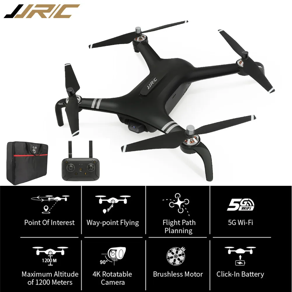 BK JJR/C X7P Smart Drone 5G WiFi FPV 4K HD камера RTF бесщеточный двигатель gps+ оптический поток 1,2 км Летающий+ 1 км FPV расстояние 2 оси D31 - Цвет: BK