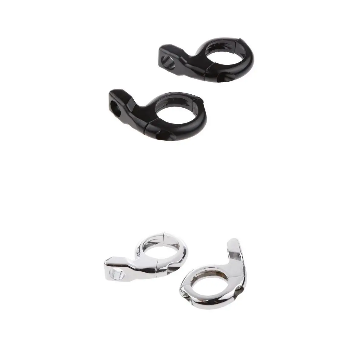 2 Pair 25MM Mirrors Adapter Clamp On Mount Stand DIRT Motorcycle 1in. Handlebar ATV Silver