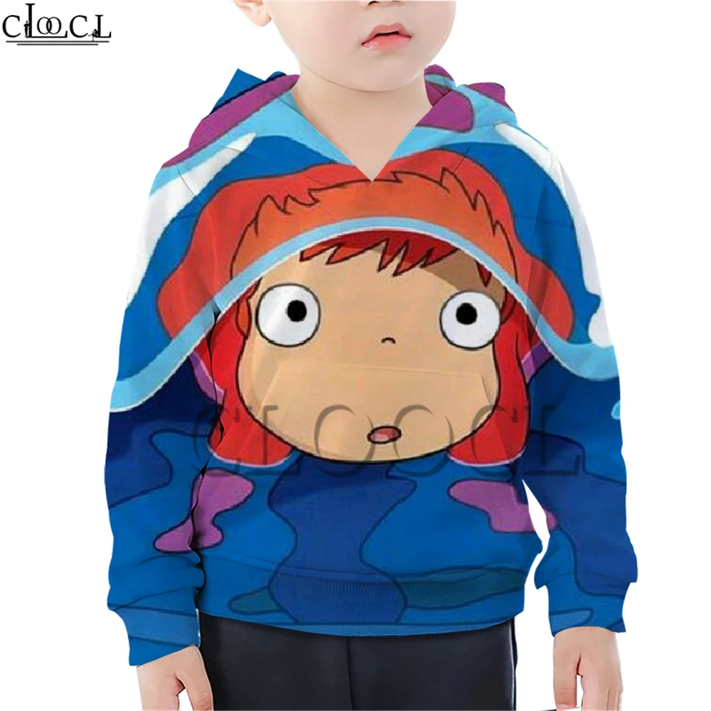 Hoodies 5 Детские толстовки с капюшоном в стиле аниме «Ponyo on The Cliff» Детский костюм с объемным рисунком для мальчиков и девочек уличная одежда с длинными рукавами, детские пуловеры - Цвет: Hoodies 5