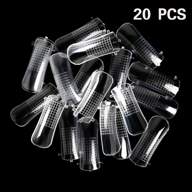 20pcs LadyMisty 100 шт поддельные ногти натуральные полностью фальшивые наполовину прикрывающие накладные ногти для французского маникюра Накладные акриловые наконечники для ногтей УФ гель ультра гибкий - Цвет: 20pcs