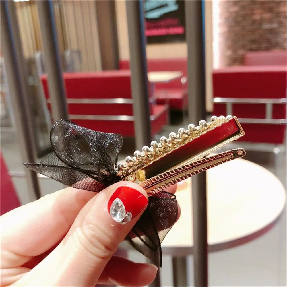 Корейская мода имитирующий жемчуг Кристалл заколки для волос пряжа Бант Металлические золотистые шпильки для волос геометрические капли аксессуары для волос