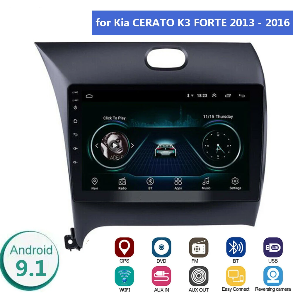 9 дюймовый мультимедийный DVD плеер с gps навигацией Android 1 для Kia CERATO K3 FORTE 2013 2014