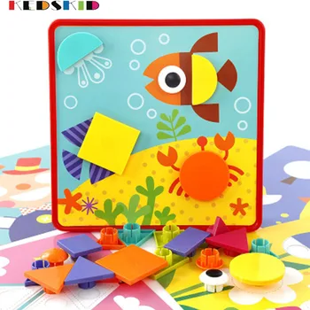 

12pcs/set Children's intelligence toys jigsaw puzzle baby mushroom combination jigsaw toys children's gifts