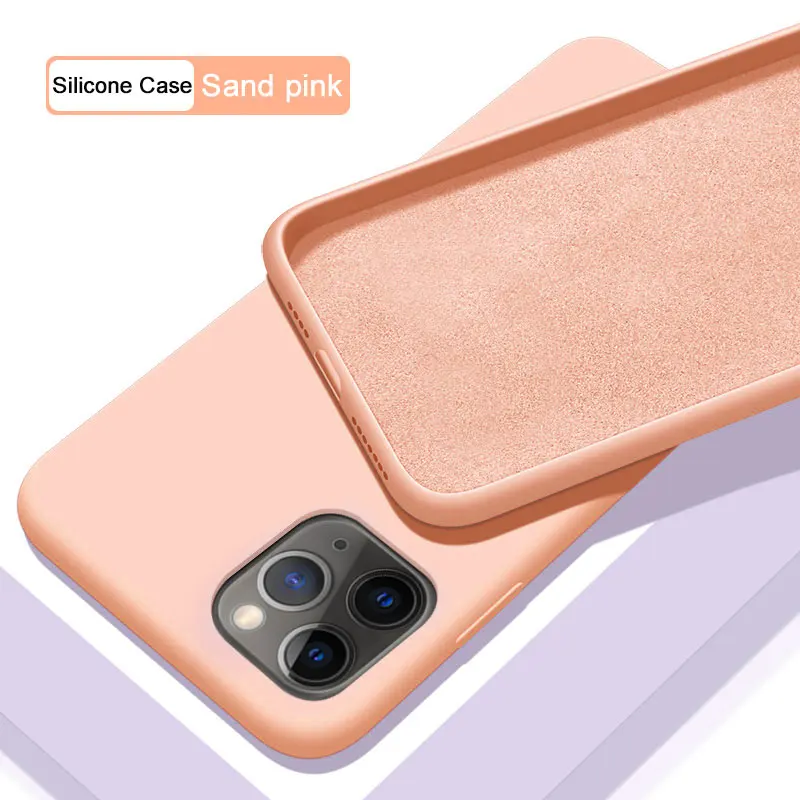Жидкий силиконовый чехол для телефона для iPhone X XR XS MAX 7 Plus 8 Plus для Apple iPhone 11 Pro MAX 6 6s чехол без логотипа чехол s - Цвет: Sand Pink