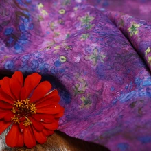 Натуральный чистый рами материал туманная фиолетовая ткань высокого качества Женская одежда, халаты, платья пэчворк