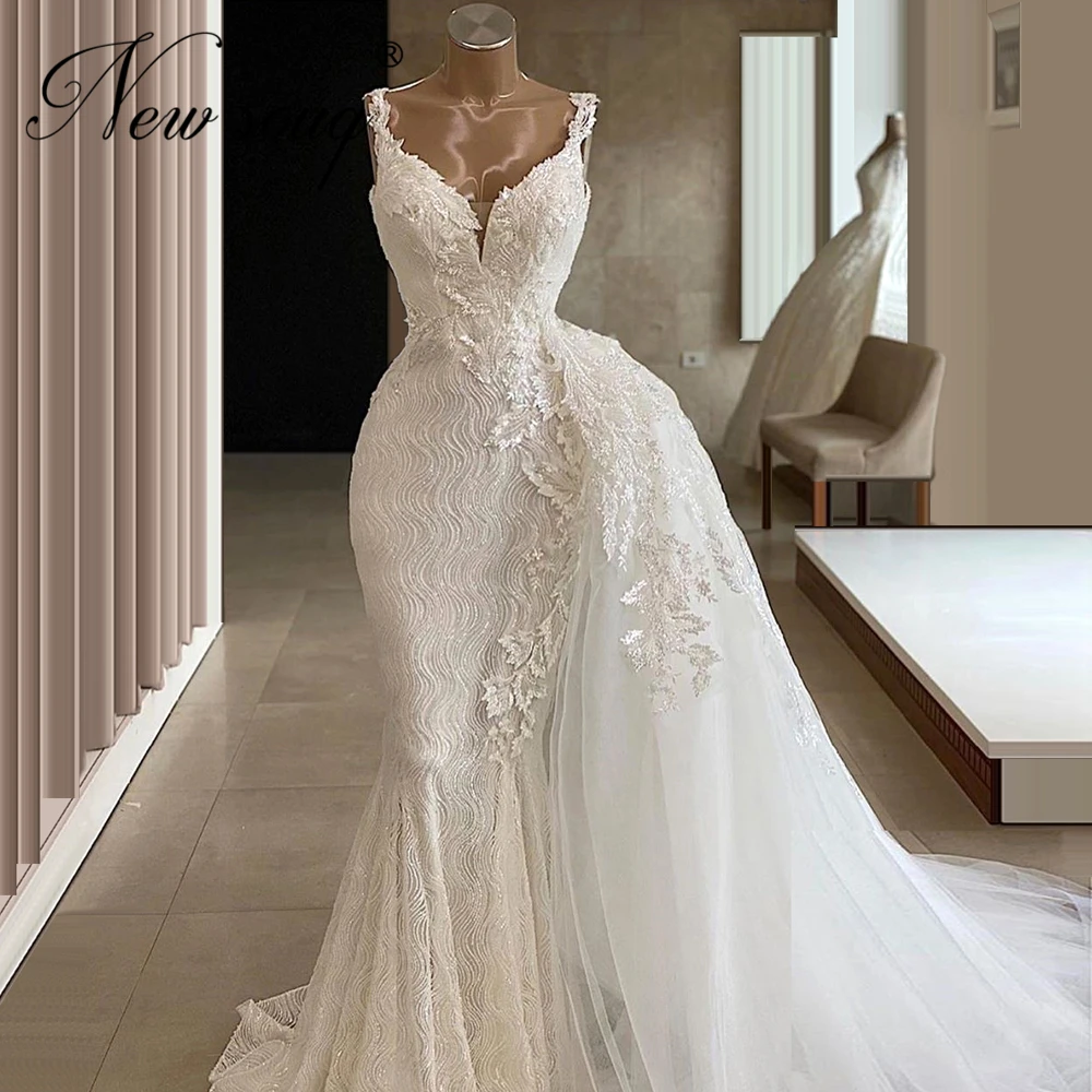 Vestidos De Noiva Custom Mermaid Wedding Dresses Beaded Crystal Dubai Formal Dress Long Bride Bridal Gowns 2020 Kaftans | Свадьбы и