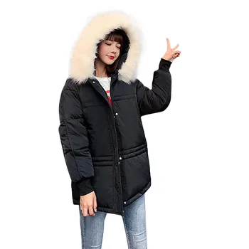 

JAYCOSIN Warm Down jacket 2019 Women Fashion Outerwear Long Sleeve Hooded Jackets Cotton-padded Solid CoatsL401107