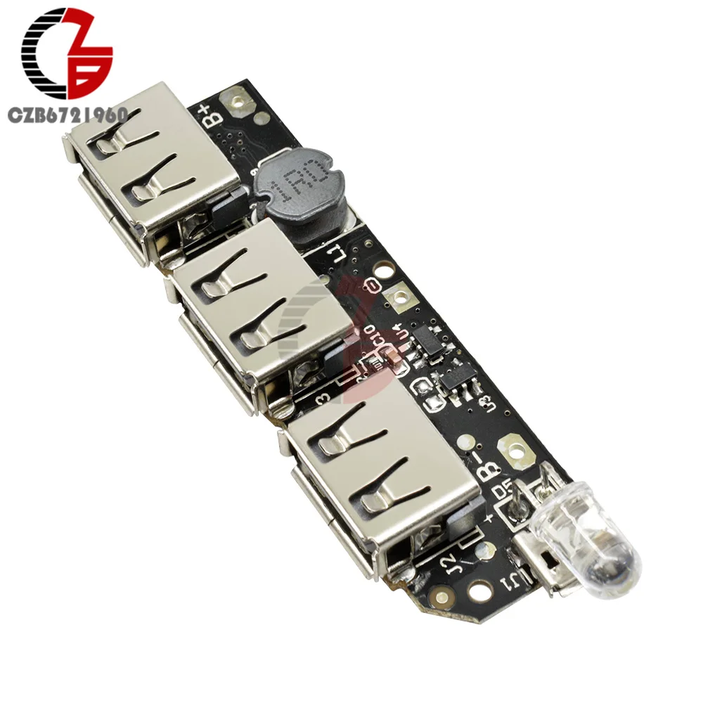 Battery Charger 3 USB Output Mobile Power Bank Charging Module 18650 Lithium Battery Charger Board