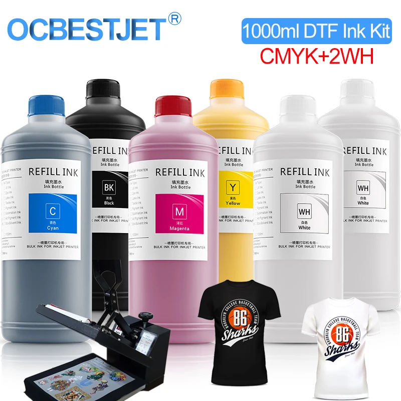 1000ML*6 DTF Ink PET Film Transfer Ink For Direct Transfer Film Printer For DTF Printing PET Film Printing For Epson L1800 20 pcs film transparent ink jet transparency ink jet printing pet photographic paper