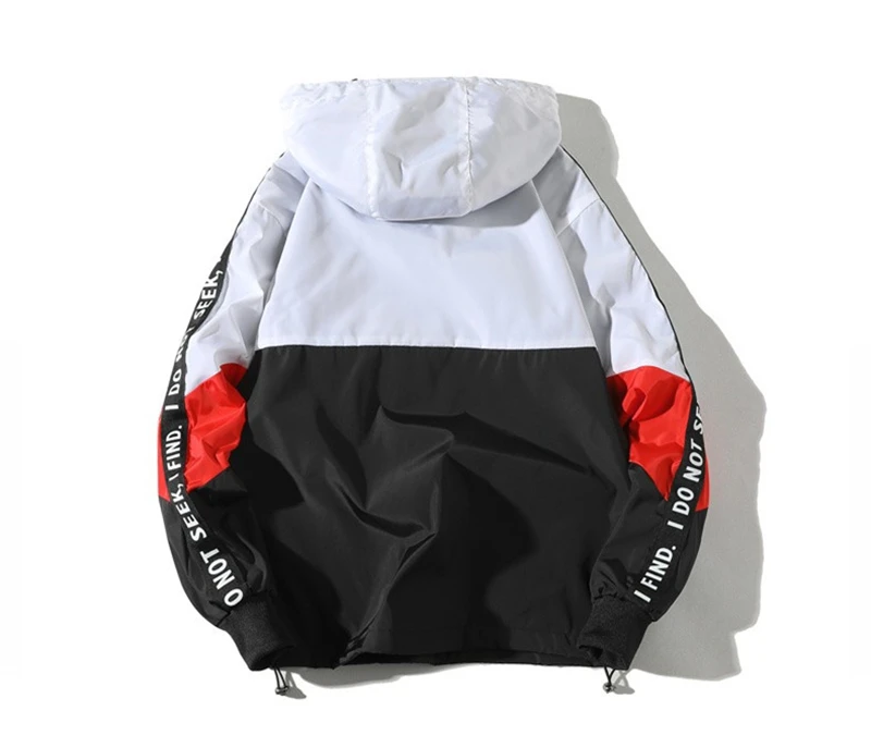 Flash Sale OLOME Mens Hooded Jackets New Patchwork Color Block Pullover Jacket Fashion Tracksuit Coat Man Hip Hop Streetwear Jacket Men