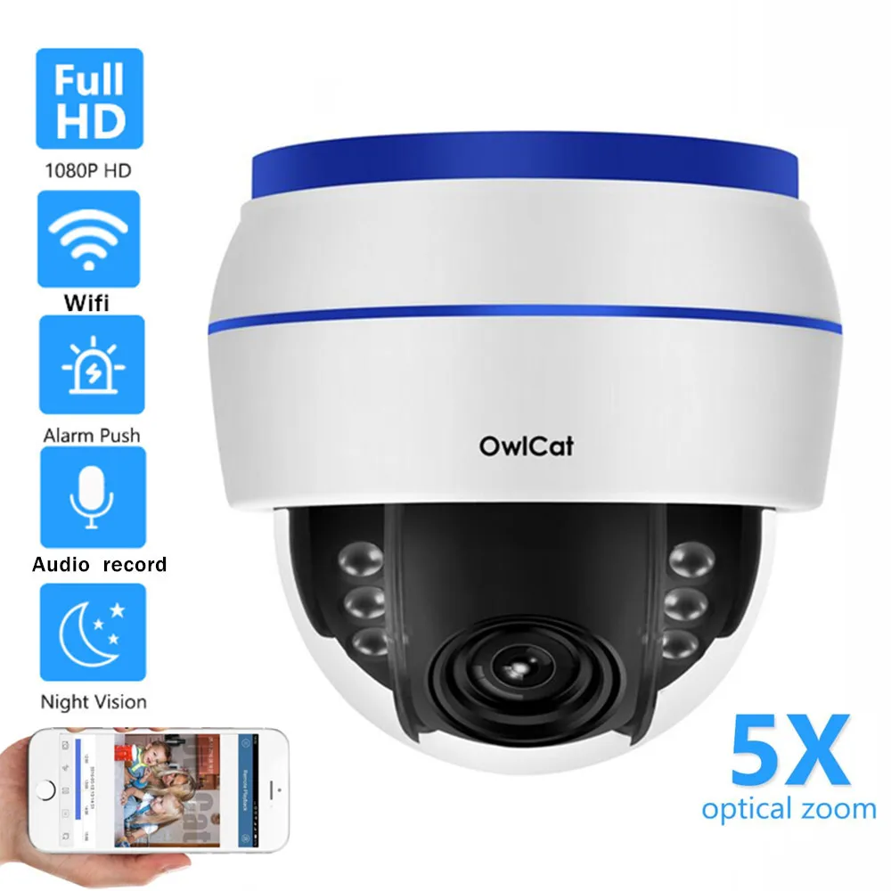IP камера HD Беспроводная с поддержкой Wi Fi и датчиком движения 1080P 2 МП 5 Мп|Камеры