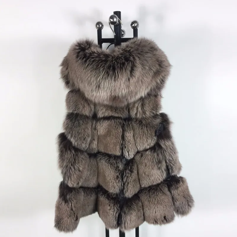 High quality winter coat  fashion luxury women's jacket gilet vests fox jacket real fox fur sleeveless vest women's down coats & jackets