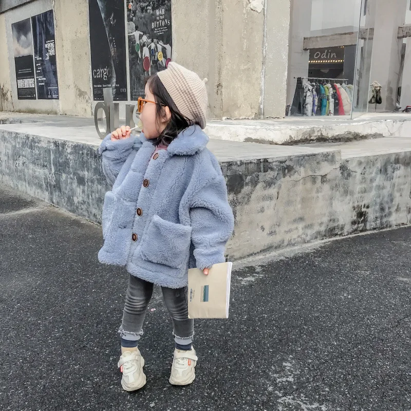 

Fashion Children Girls Thicken Jacket Coat 2019 Winter Korean Girls Soild Single-breasted Warm Outwear For 1-7Yrs Kids Clothes