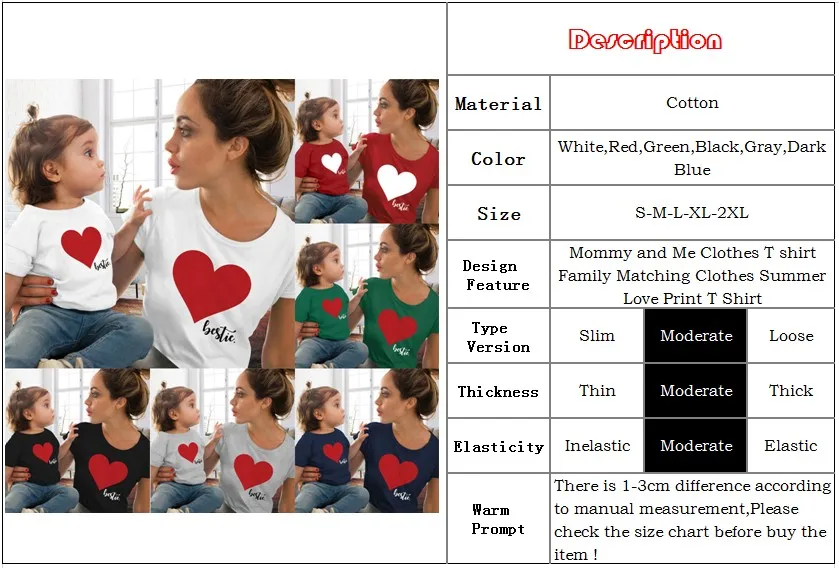 Одежда для мамы и дочки; футболка; Семейные комплекты; летняя футболка с принтом «любовь»; Мягкие хлопковые топы с принтом сердца для мамы и дочки