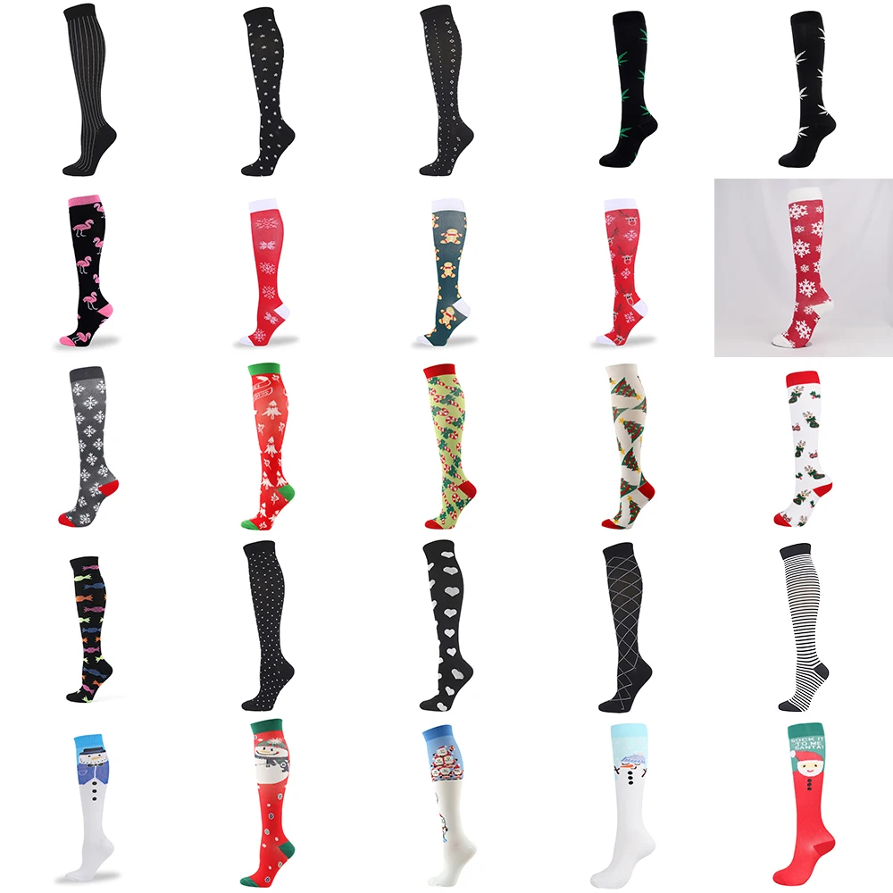 

Christmas Fashion Compression Socks Men Women Medical Varicose Veins Golfs Socks Pregnancy Nursing Socks Outdoor Sports Sock