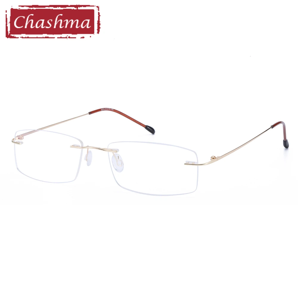 Gold Бренд Chashma, без оправы, титановый сплав, ультра-светильник, вес, очки для близорукости, оправа, оптические очки для глаз для мужчин, очки без оправы, 2 G - Цвет оправы: Gold