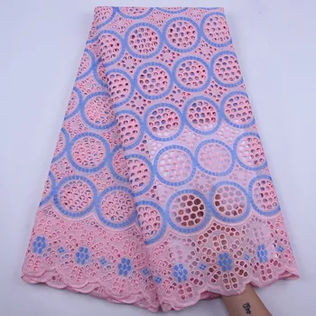 

Hot Sale African Cotton Lace Fabric High Quality Embroidery French Net Lace Swiss Voile in Switzerland for Wedding Dress Sew