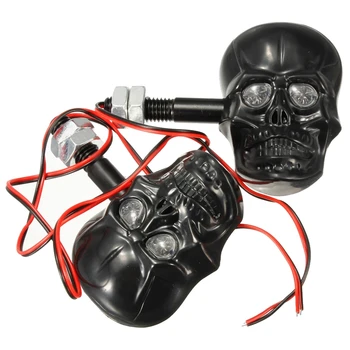 

New 2x amber direction indicators arrows skull skull 3d motorcycle custom black