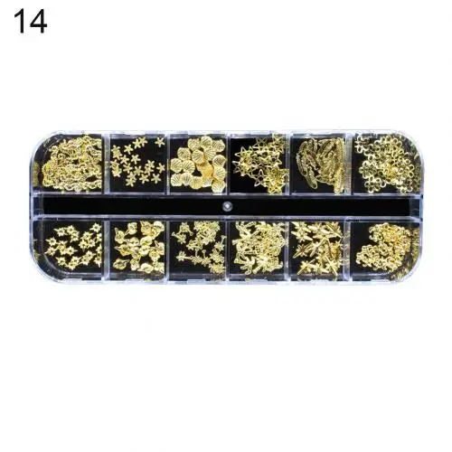12 сеток 3D DIY блестящие стразы для дизайна ногтей с блестками украшения маникюрные наконечники Блестки для украшения ногтей 3D Стразы 12 сеток - Цвет: 14