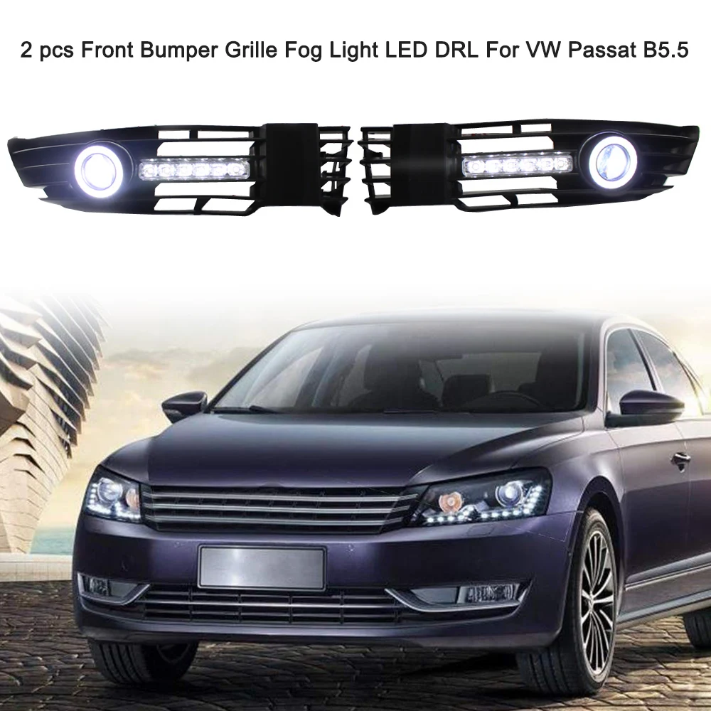 1 Pair Car Front Bumper Grille Fog Light Auto LED Turn Signal Lamp For VW Passat B5.5 2001-2005 | Автомобили и мотоциклы