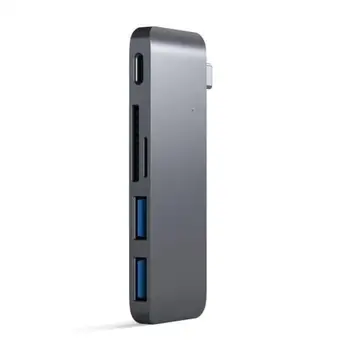 

. USB-hub Satechi Type-C USB 3.0 Passthrough Hub for Macbook 12 "Ports: 1x USB-C, 2 x USB 3.0, SD, microSD Color gray space..