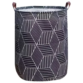 

Collapsible Laundry Basket, Round Cotton Linen Laundry Hamper, Large Storage Bin for Nursery Hamper and Kids Room