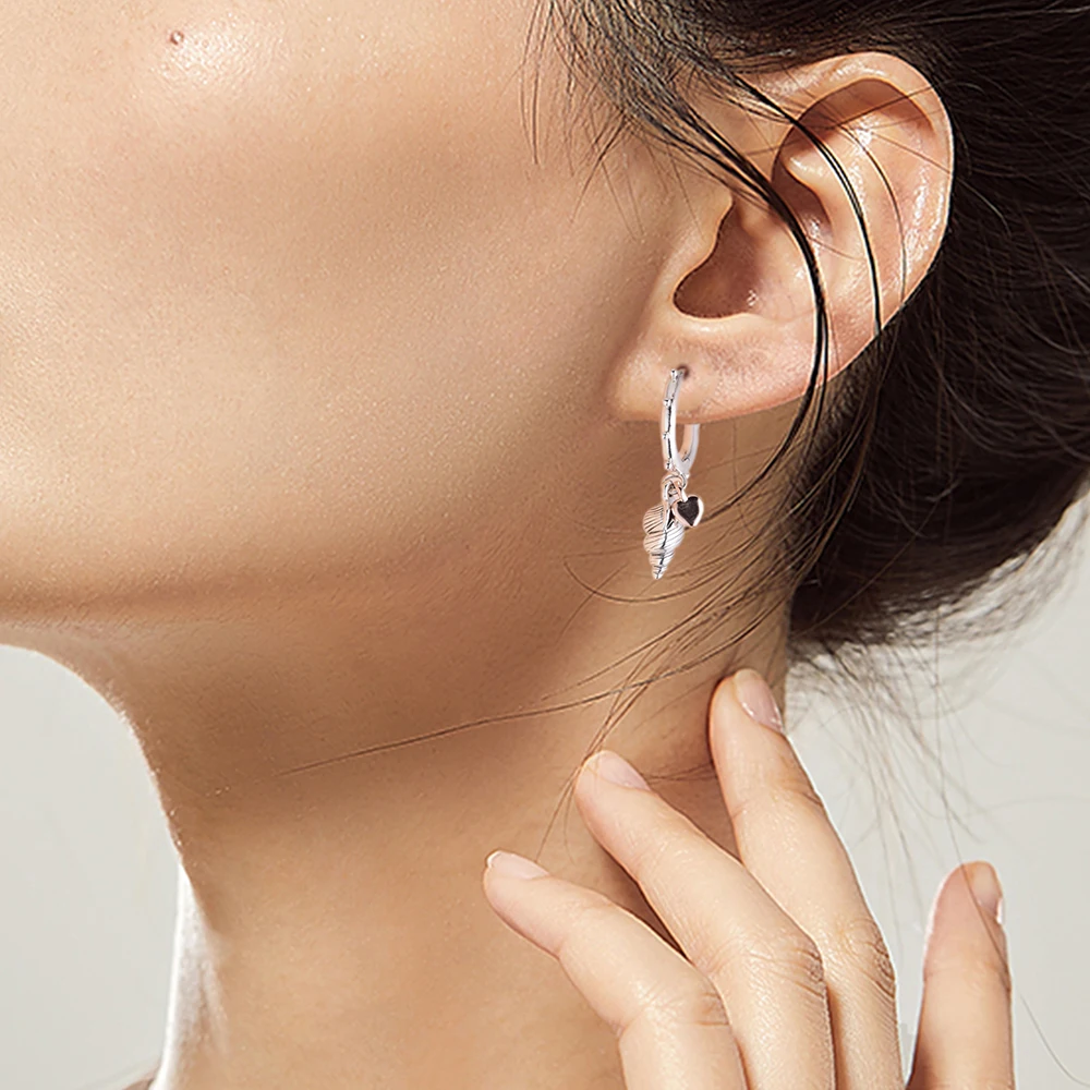 100-925-Sterling-Silver-Jewelry-Heart-Conch-Shell-Hoop-Earring-Free-Shipping (4)