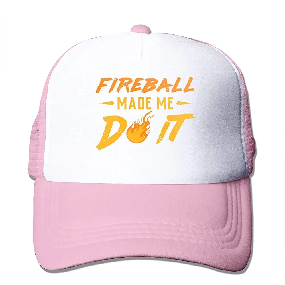 Бейсболки с сеткой «Fireball Made ME DO IT», унисекс, Регулируемая Кепка в Стиле Дальнобойщика, розовый цвет