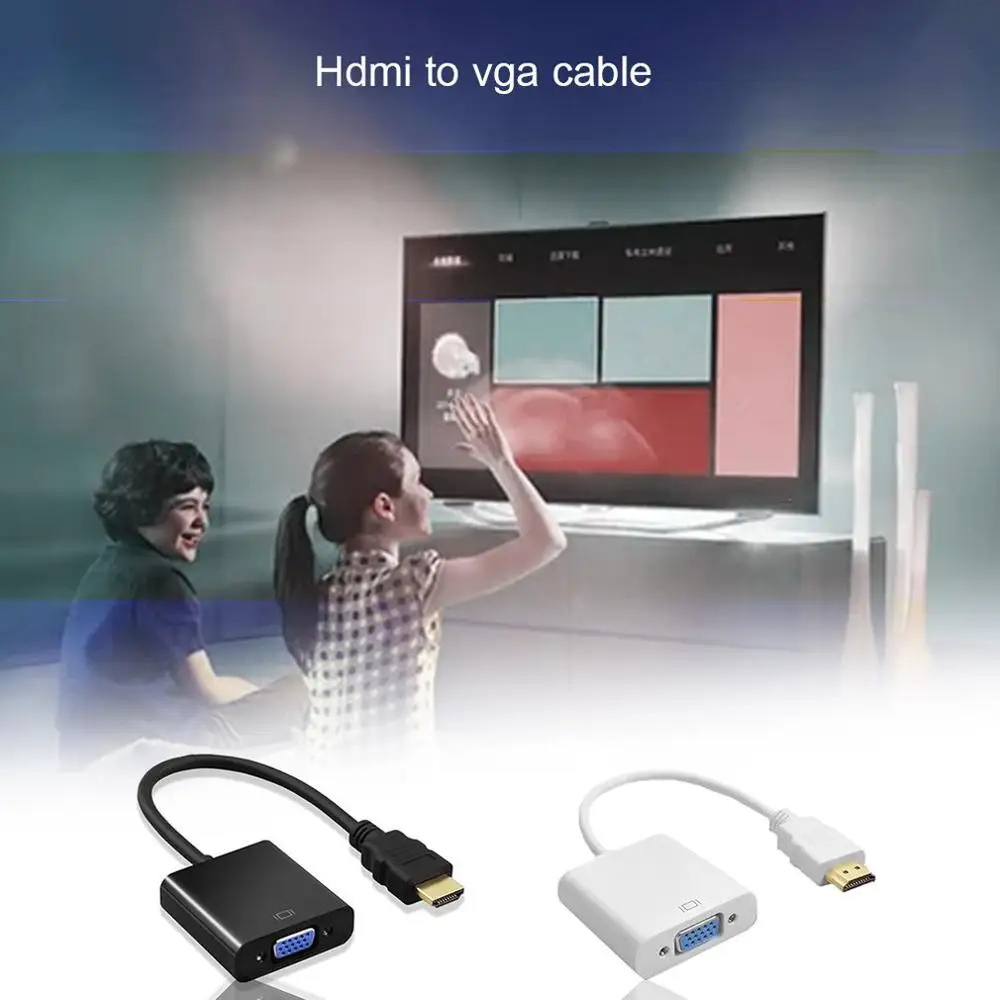 Переходник с HDMI на VGA для подключения порта ПК ноутбука приставки Smart TV других