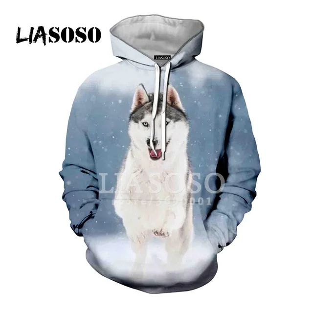 As shown 11 LIASOSO,, забавные, милые, сибирские собаки хаски, животные, повседневные, 3D принт, для женщин и мужчин, толстовки с капюшоном, толстовки, хип-хоп Харадзюку - Цвет: As shown 11