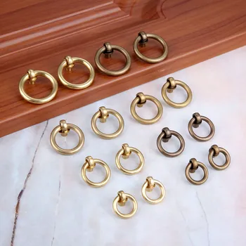 2Pcs 20253035mm Antique Brass Jewelry Wood Box Ring Door Furniture Knobs Vintage Drawer Cabinet Door Kitchen Pull Handle Knob