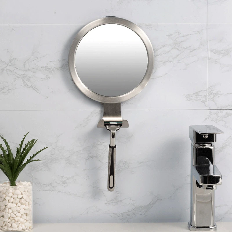 Bathroom Antifog Mirror Powerful Suction Cup Bath Shower Mirrors Wall Mounted Make Up Man