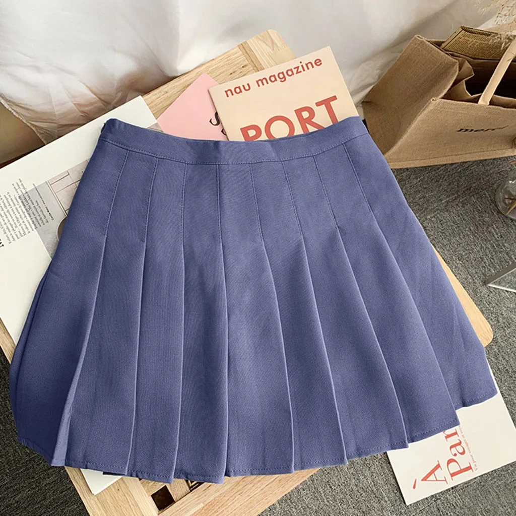 Skirt Women's Skirt Fashion High Waist Pleated Min Short Skirt Polyester Slim Waist Casual  Womens Skirts Female