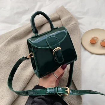 

Patent Leather Bolsa Feminina Fashion Top-handle Handbag Designer Women Crossbody Bag Mini Shoulder Messenger Bag For Women 2020
