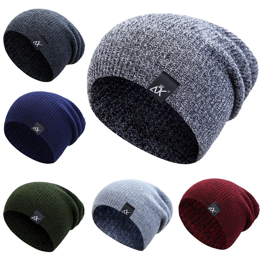 Разноцветные Мешковатые шапочки для мужчин, зимняя шапка, женская уличная шляпа, лыжная шапка, женская мягкая акриловая громоздкая вязаная шапка для мальчиков