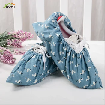 

1Pair Thicken Reusable Elastic Shoe Cover Home Indoor Antiskid Overshoes Student Machine Room Flamingo Dust Proof Feet Covers