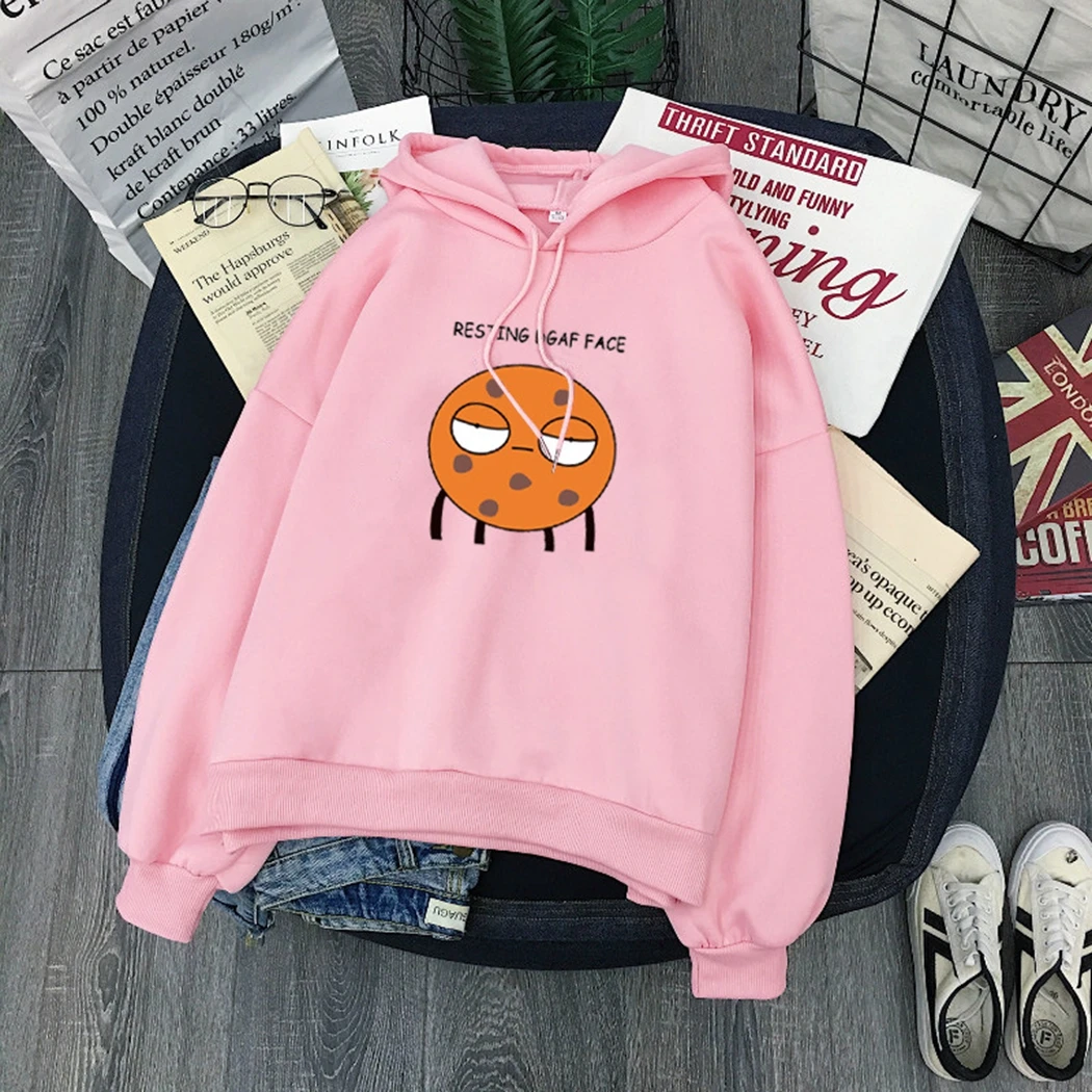  Harajuku Women Loose Hoodies 2019 Autumn Winter Cartoon Letter Print Long Sleeve Hooded Sweatshirt 