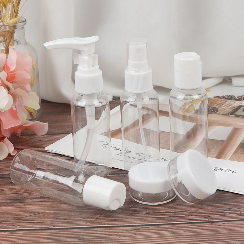 9pcs Portable Transparent Cosmetic Bottle High Quality Professional Travel Points Bottling Plastic Material New