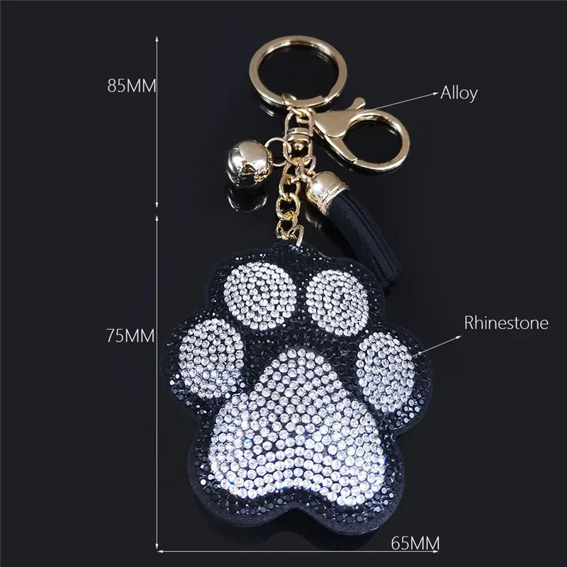 PU Leather Luxury Fashion Brown and Gold Pattern Dog Golden Retriever  Animal Keychain Tassel Purse Accessory Gift Women & Cute High Quality