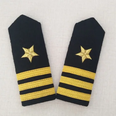 3 bars Высокое качество Роскошный Seaman пальто эполеты авиация пилот корабль слюнявчик значок футболки-униформы повязки костюм аксессуары - Цвет: 3 bars