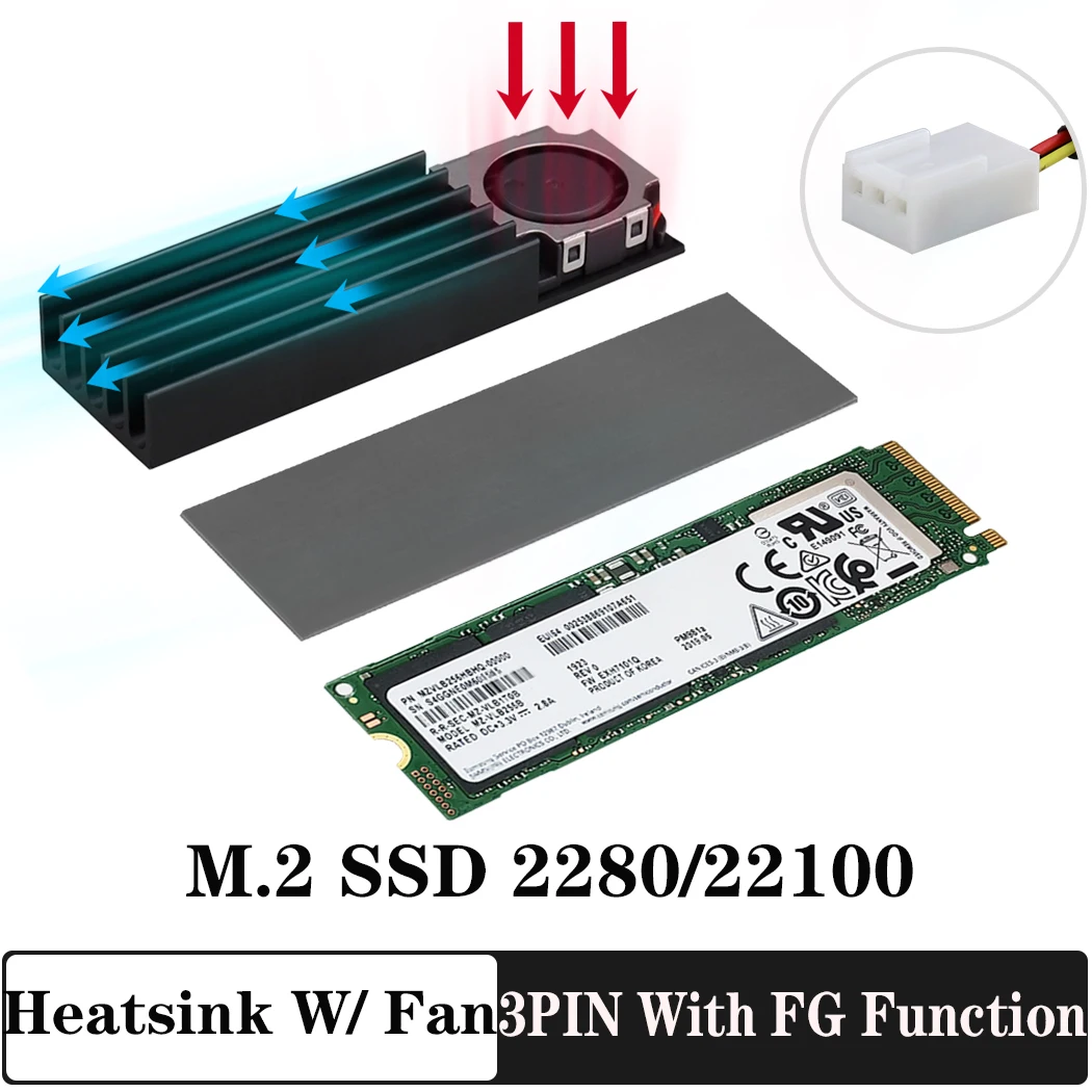 

Вентилятор Gdstime M.2 для жесткого диска M2 NVME SATA 2280 22110, 3 шт.