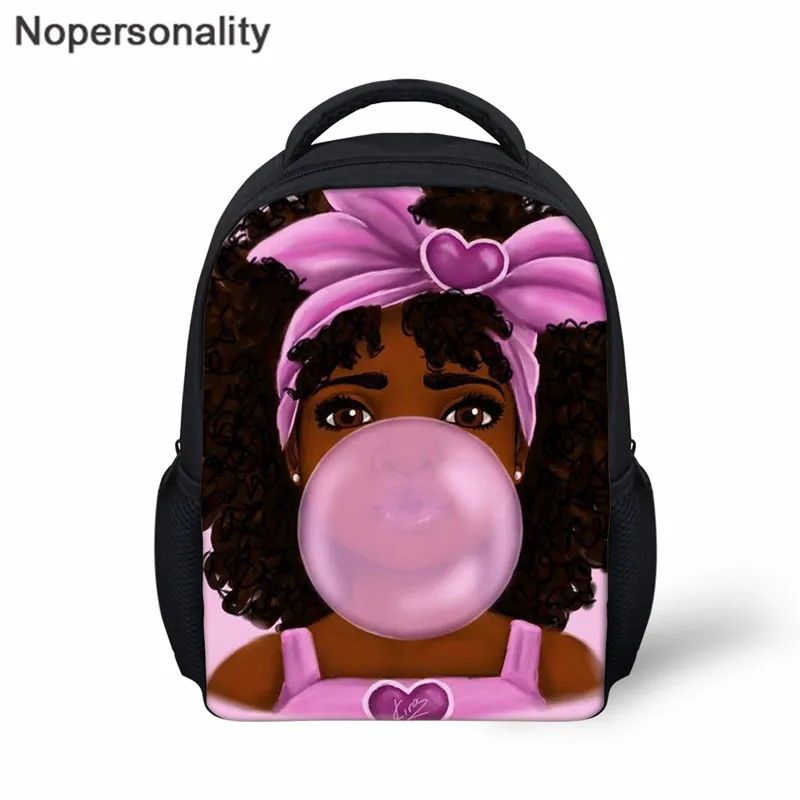 

Nopersonality Small Backpack for Kindergarten Schoolbag Kawaii African Black Girl Prints Toddler Girls Bagpack Kids Bookbags