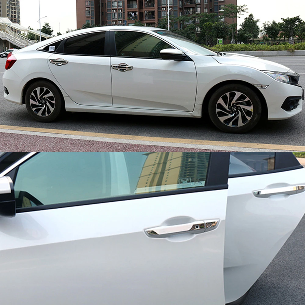 Автомобильные наружные дверные ручки Накладка для Honda Civic 10 10th хромированные наклейки аксессуары для стайлинга автомобилей