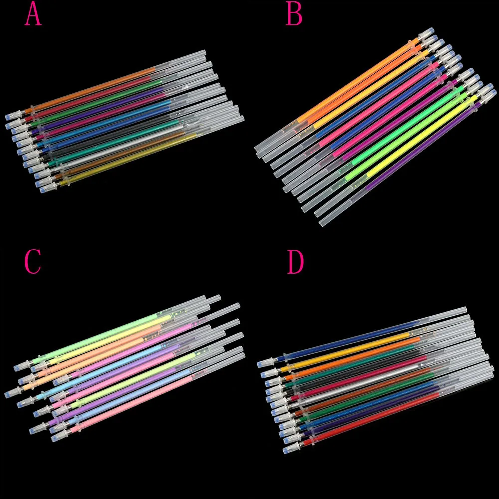 12 шт/48 шт/60 шт цветные гелевые ручки набор блеск для взрослых раскрасок журналов рисования