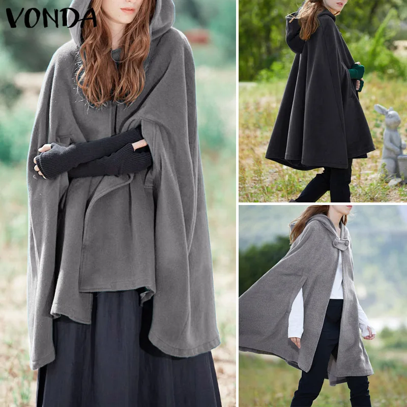 VONDA, Модные осенние куртки, элегантный плащ, пальто, высокое качество, накидка, сплошной цвет, модные офисные повседневные куртки, богемная верхняя одежда
